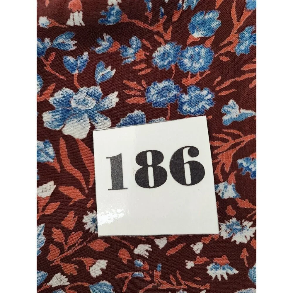 Madewell Woodland Women’s Size M Midi Dress Brown Floral Tiered Long Sleeve